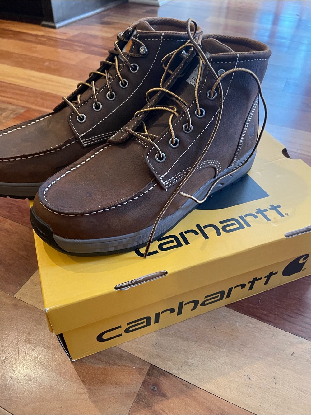 Carhartt Men's Dark Brown Leather Chukka light weight Work Boots